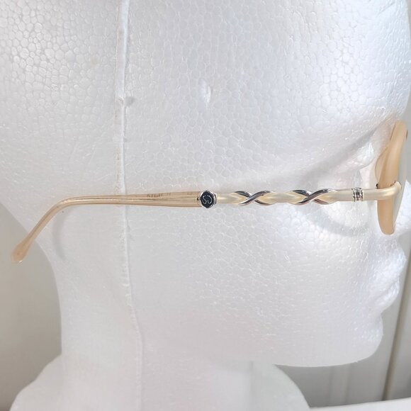 St. John Eyeglasses Frame champagne pink twisted silver logo S-011 CHM 48-19-130